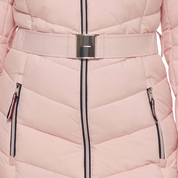 Tommy Hilfiger Womens’ Belted Puffer Winter Coat - Picture 4 of 8
